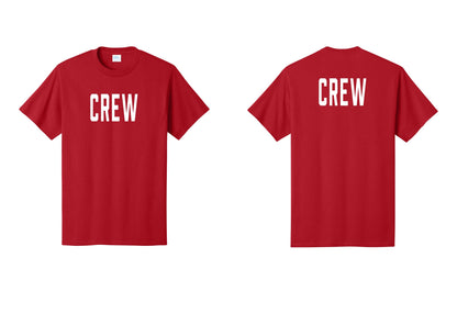 NYC Factory Crew T-Shirt, Condensed Lettering - Front + Back - Red