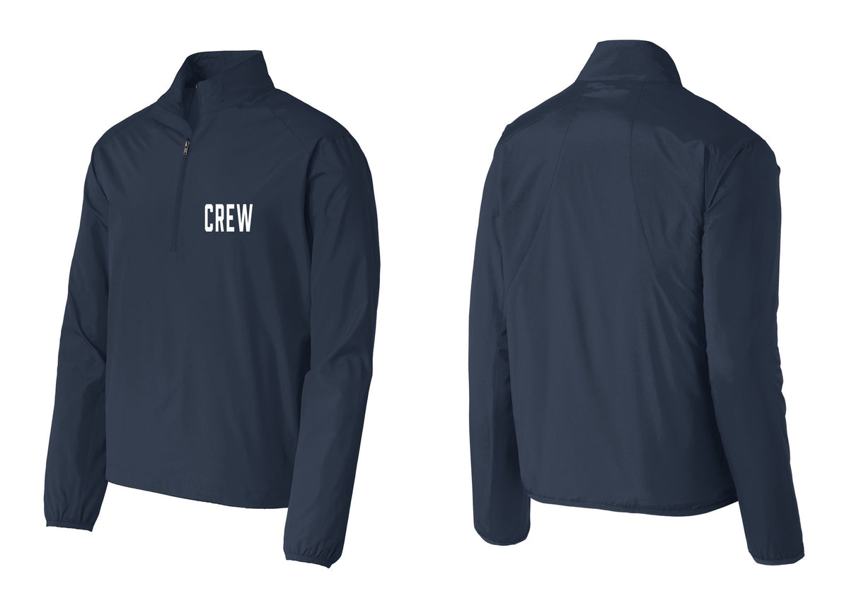 NYC Factory Crew Windbreaker 1/2-Zip Pullover for Event Staff & Production Teams (Classic) - Chest Only - Dress Blue Navy