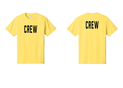 NYC Factory Crew T-Shirt, Condensed Lettering - Front + Back - Yellow