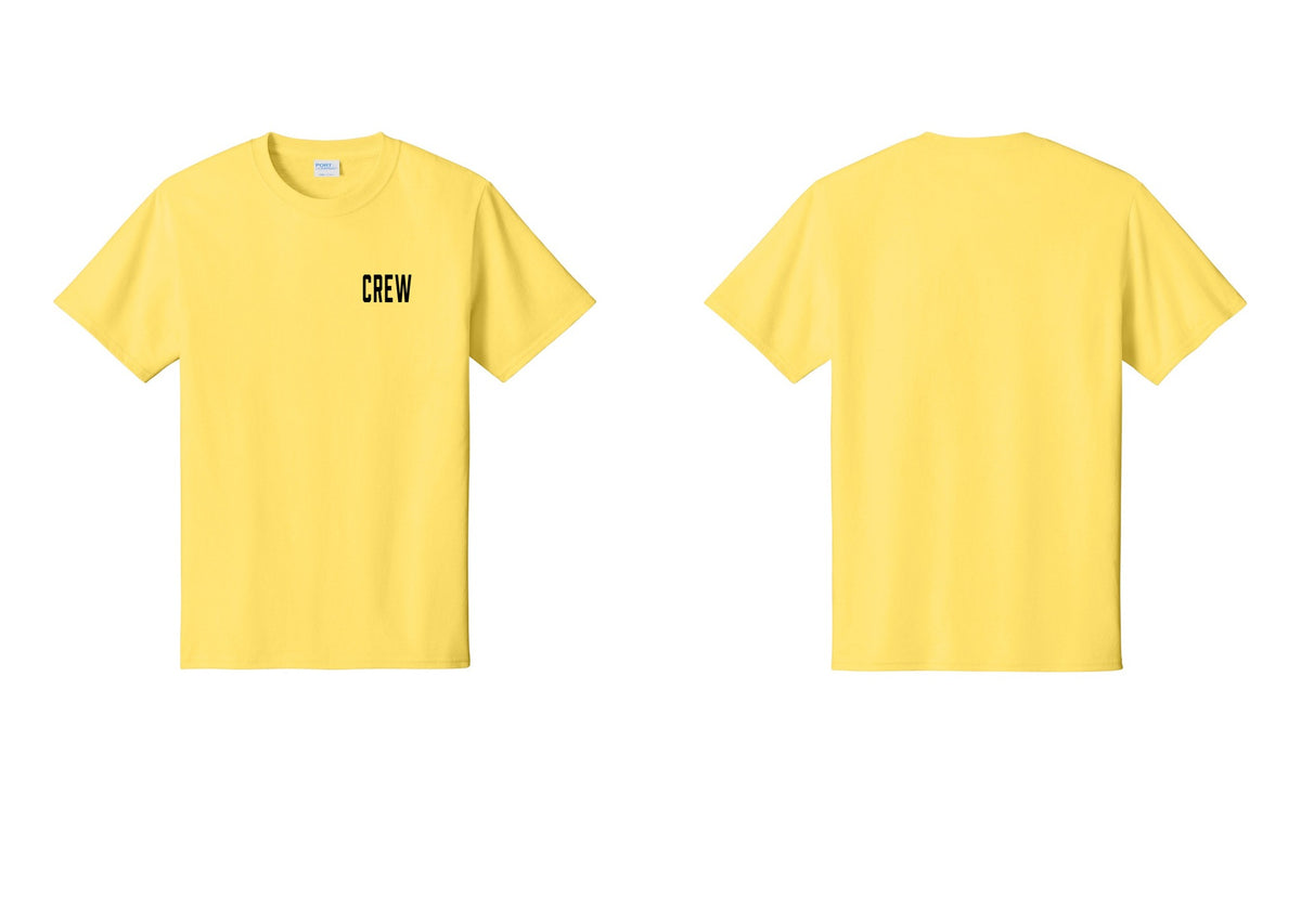 NYC Factory Crew T-Shirt, Condensed Lettering - Chest Only - Yellow