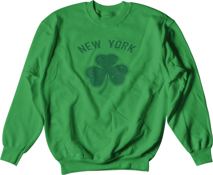 New York City Irish Shamrock Design St Patricks Day Crewneck Sweatshirt