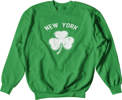 New York City Irish Shamrock Design St Patricks Day Crewneck Sweatshirt