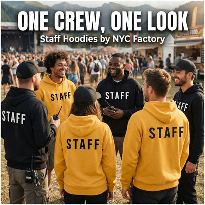 NYC FACTORY Mens EVENT STAFF Cotton Fleece Pullover Hoodie Sweatshirt