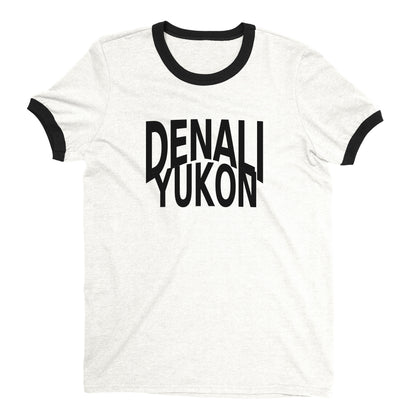 Denali National Park Ringer Tee Retro Style Men's T-Shirt - NYC Factory - White