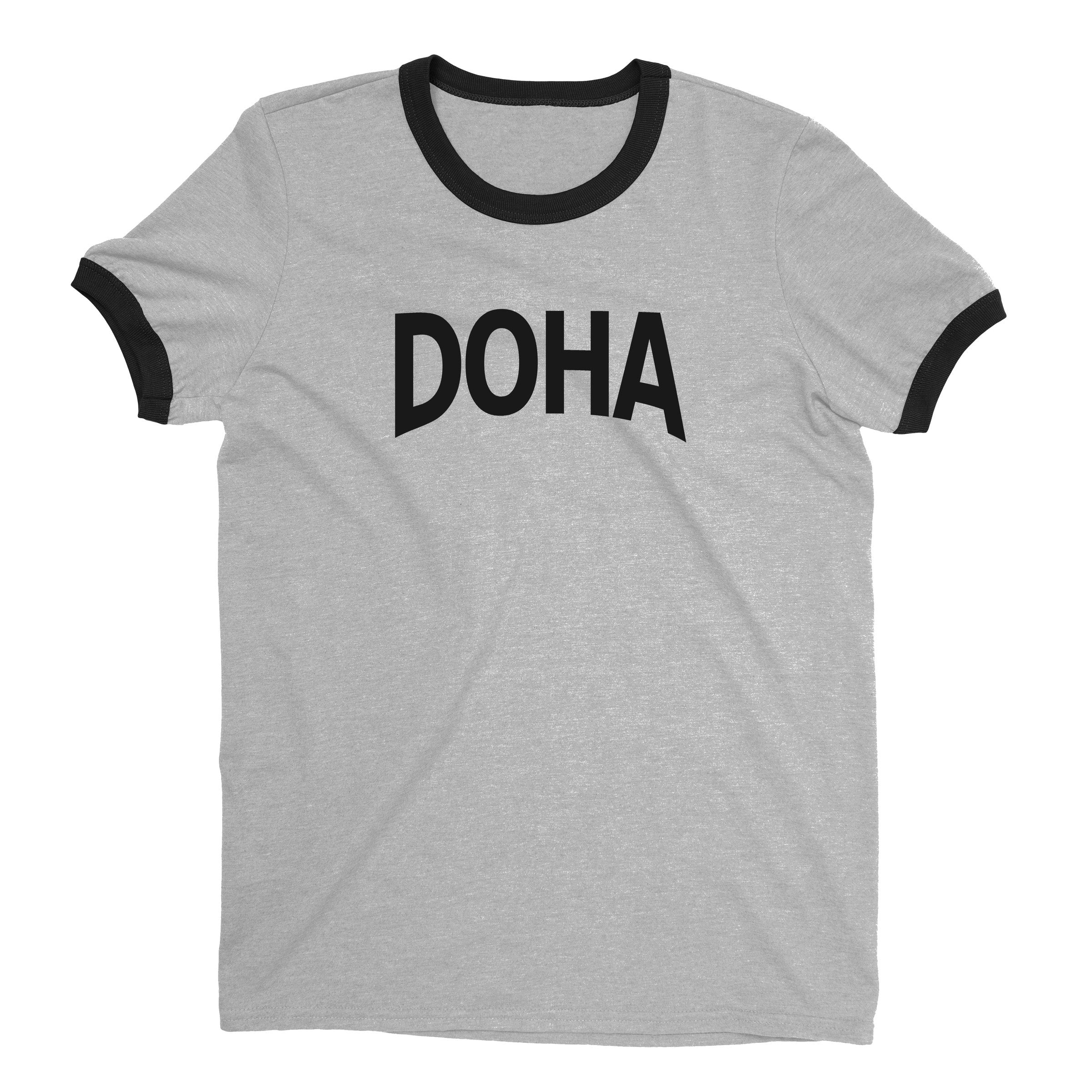 Doha Ringer Tee — Heather Gray