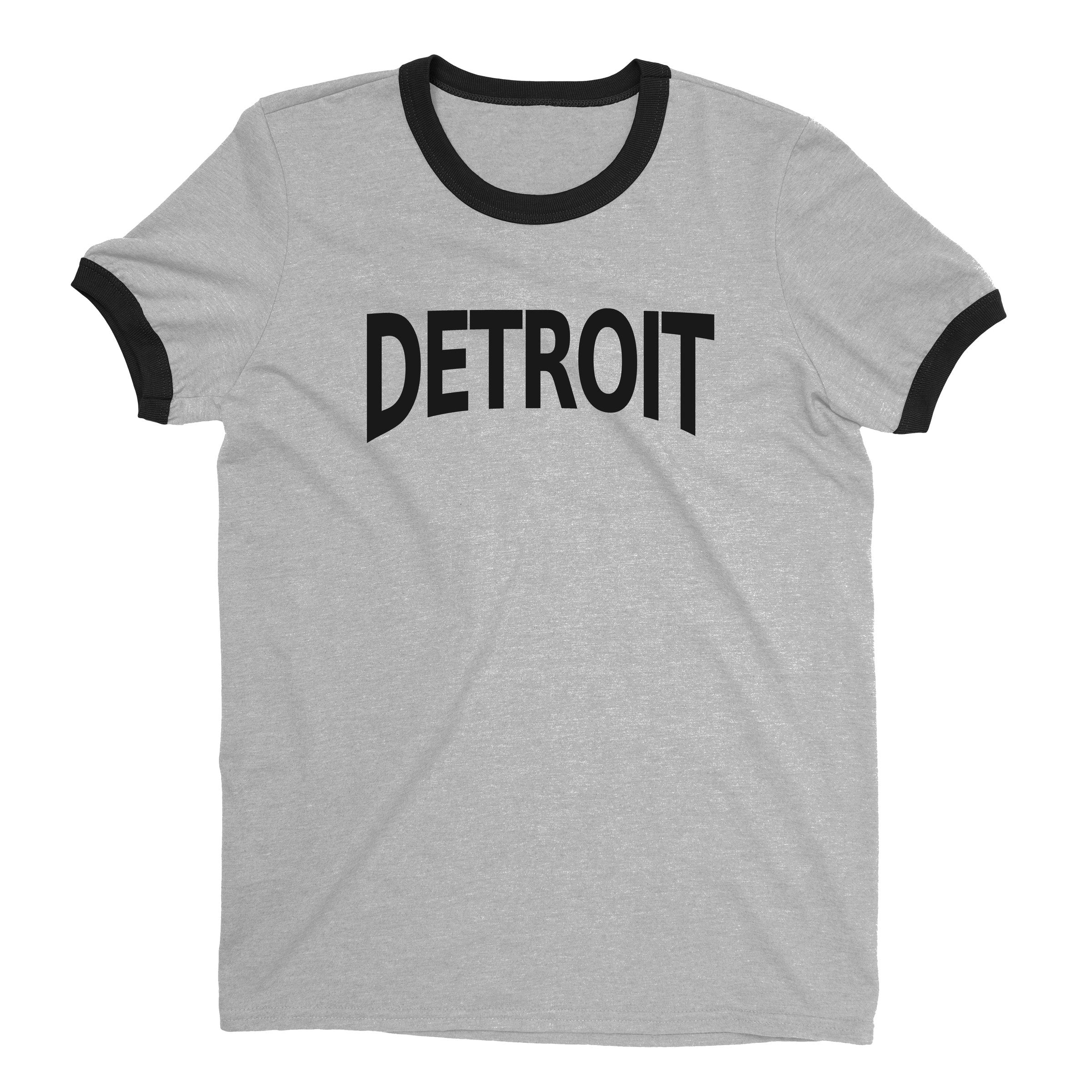 Detroit Ringer Tee — Heather Gray