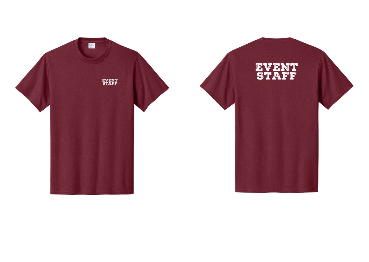 NYC Factory Event Staff T-Shirt - Chest + Back - Cardinal