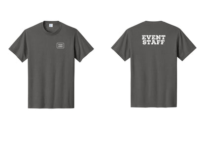 NYC Factory Custom Logo Event Staff T-Shirt - Your Logo + Back - Charcoal