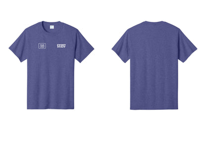 NYC Factory Custom Logo Event Staff T-Shirt - EVENT STAFF + Your Logo - Heather Purple