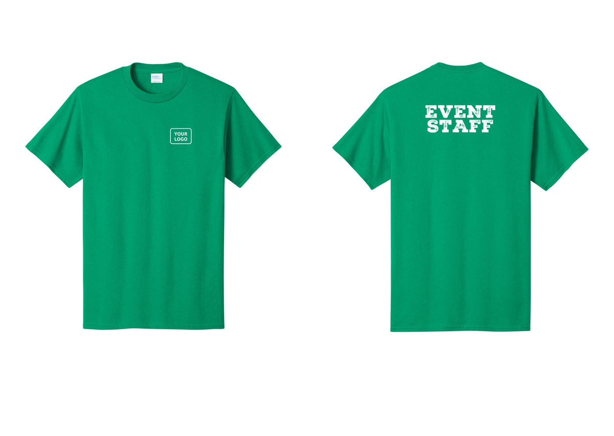 NYC Factory Custom Logo Event Staff T-Shirt - Your Logo + Back - Kelly