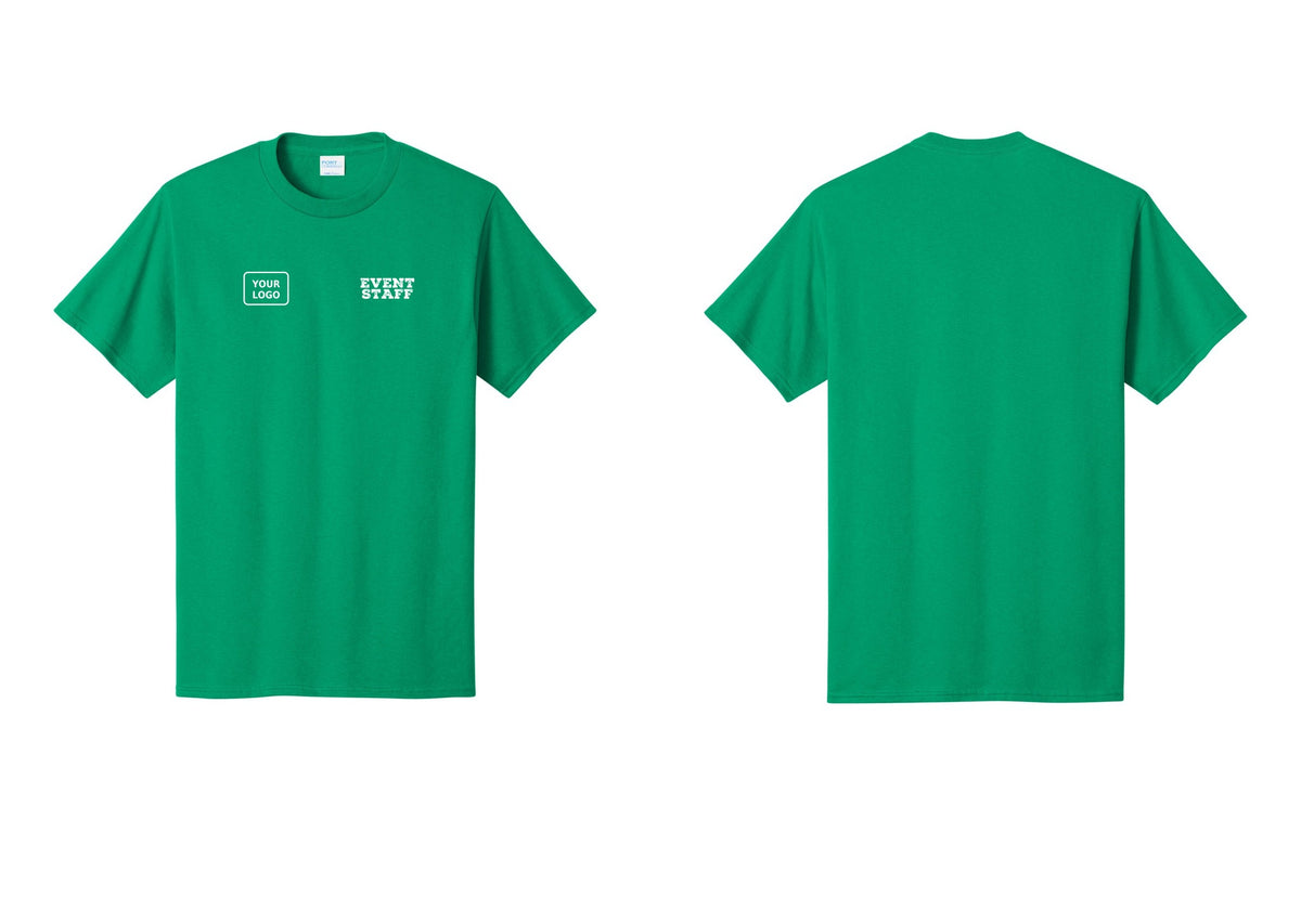 NYC Factory Custom Logo Event Staff T-Shirt - EVENT STAFF + Your Logo - Kelly