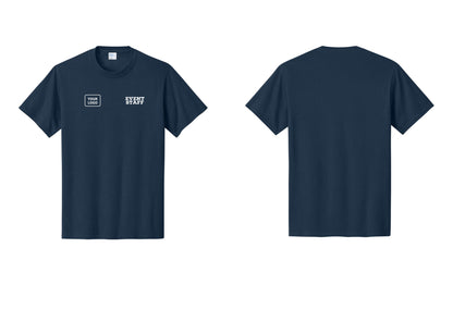 NYC Factory Custom Logo Event Staff T-Shirt - EVENT STAFF + Your Logo - Navy