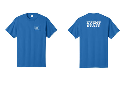 NYC Factory Custom Logo Event Staff T-Shirt - Your Logo + Back - Royal