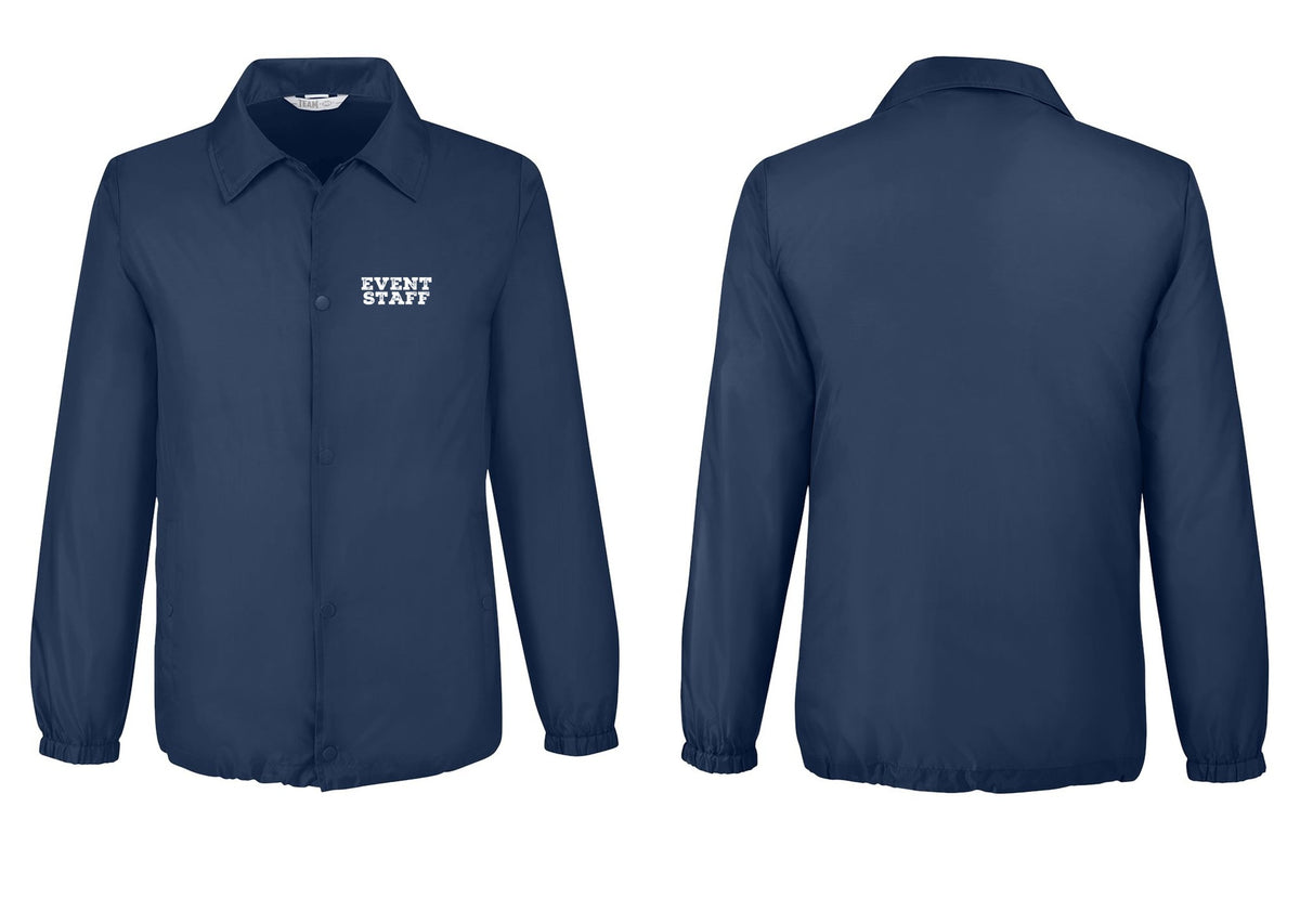 NYC Factory Event Staff Snap-Front Coaches Jacket (Rustic) - Chest Only - Sport Dark Navy