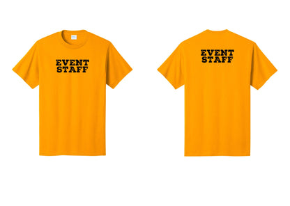 NYC Factory Event Staff T-Shirt - Front + Back - Gold
