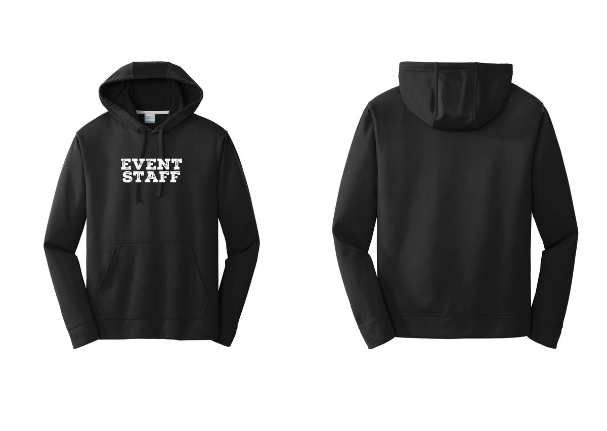 NYC Factory Event Staff Performance Hooded Fleece Pullover Sweatshirt (Rustic) - Front Only - Black