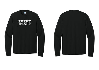 NYC Factory Event Staff Cotton Long Sleeve T-Shirt (Rustic) - Front Only - Black