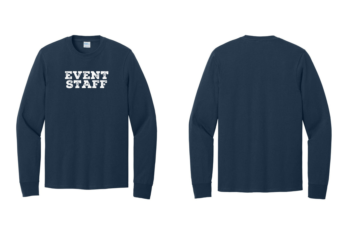 NYC Factory Event Staff Cotton Long Sleeve T-Shirt (Rustic) - Front Only - Navy