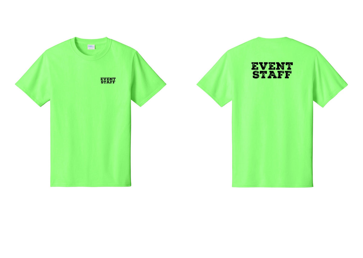 NYC Factory Event Staff T-Shirt - Chest + Back - Neon Green