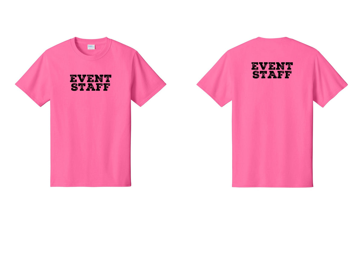 NYC Factory Event Staff T-Shirt - Front + Back - Neon Pink