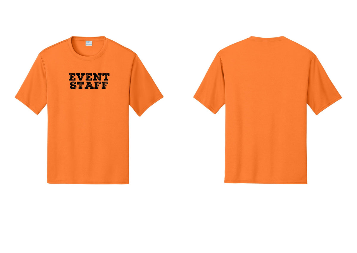 NYC Factory Event Staff Performance T-Shirt (Rustic) - Front Only - Neon Orange
