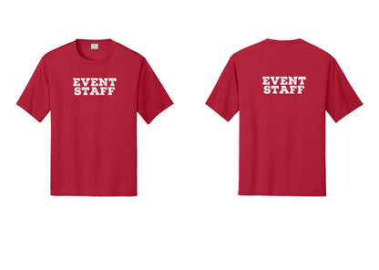 NYC Factory Event Staff Performance T-Shirt (Rustic) - Front + Back - Red
