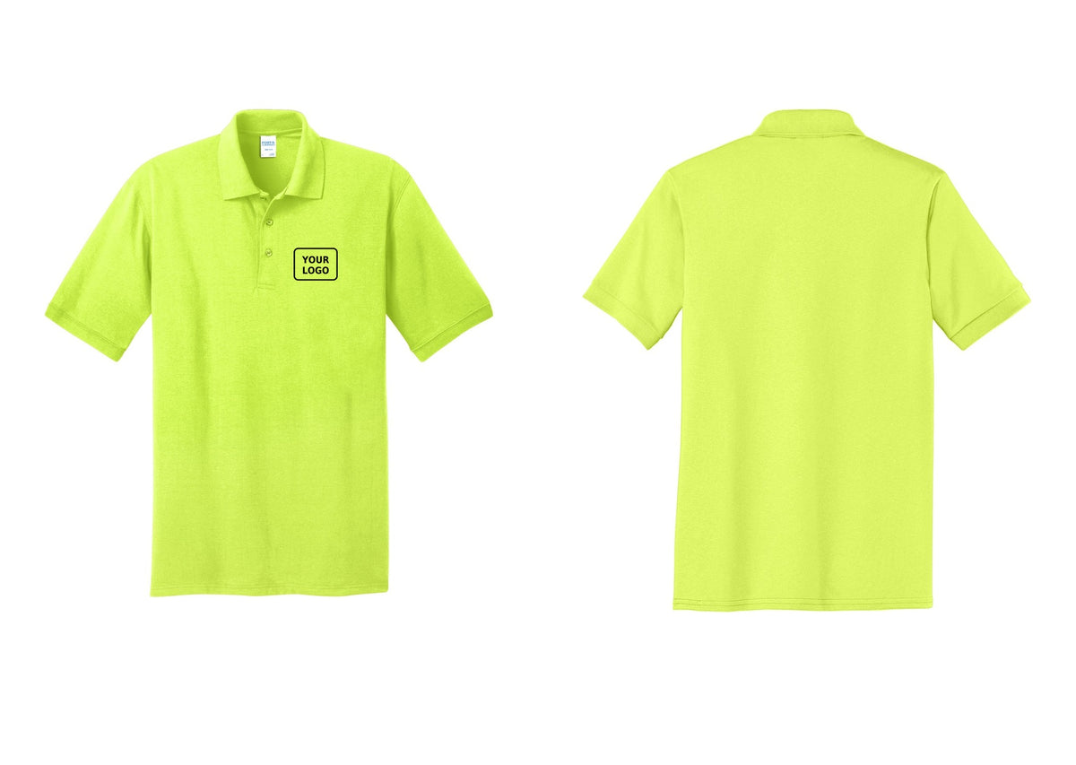 NYC Factory Custom Logo Event Staff Polo Shirt (Rustic) - Your Logo Only - Safety Green