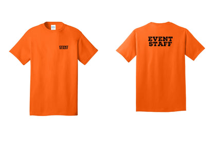 NYC Factory Event Staff T-Shirt - Chest + Back - Safety Orange