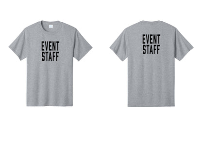 NYC Factory Event Staff T-Shirt, Condensed Lettering - Front + Back - Athletic Heather