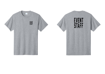 NYC Factory Event Staff T-Shirt, Condensed Lettering - Chest + Back - Athletic Heather