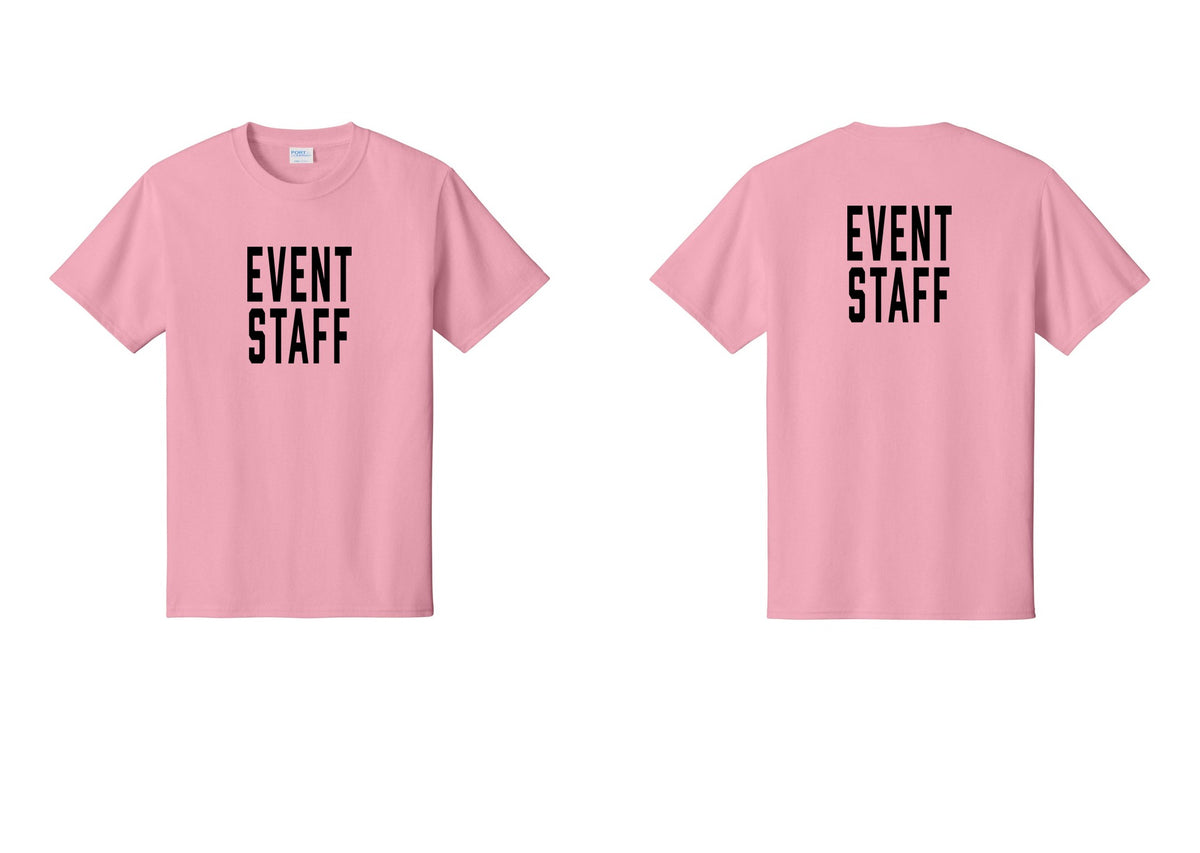 NYC Factory Event Staff T-Shirt, Condensed Lettering - Front + Back - Candy Pink
