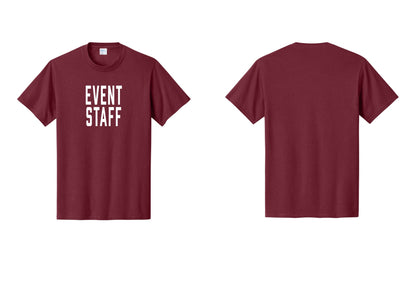 NYC Factory Event Staff T-Shirt, Condensed Lettering - Front Only - Cardinal