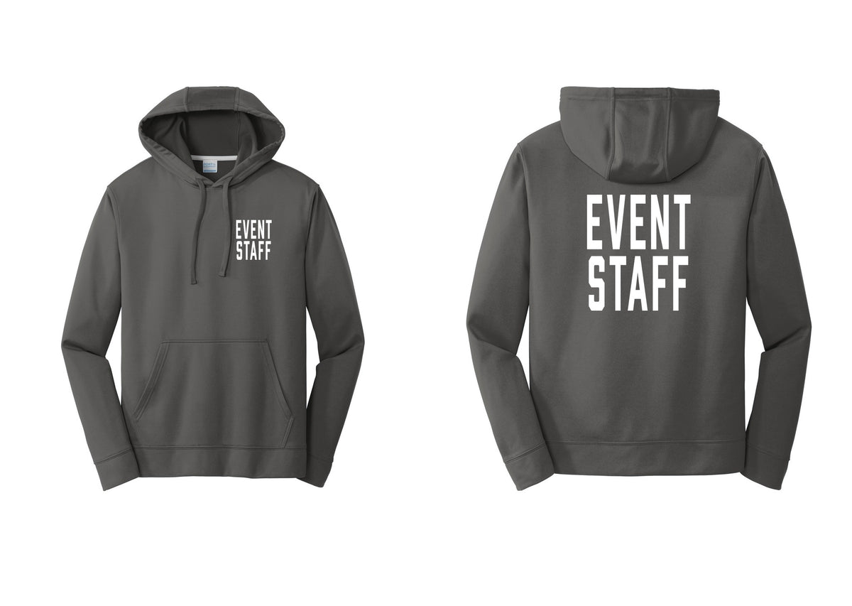 NYC Factory Event Staff Performance Hooded Fleece Pullover Sweatshirt (Classic) - Chest + Back - Charcoal