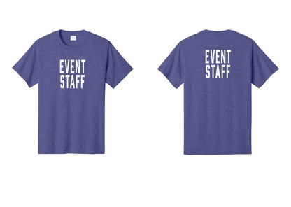 NYC Factory Event Staff T-Shirt, Condensed Lettering - Front + Back - Heather Purple
