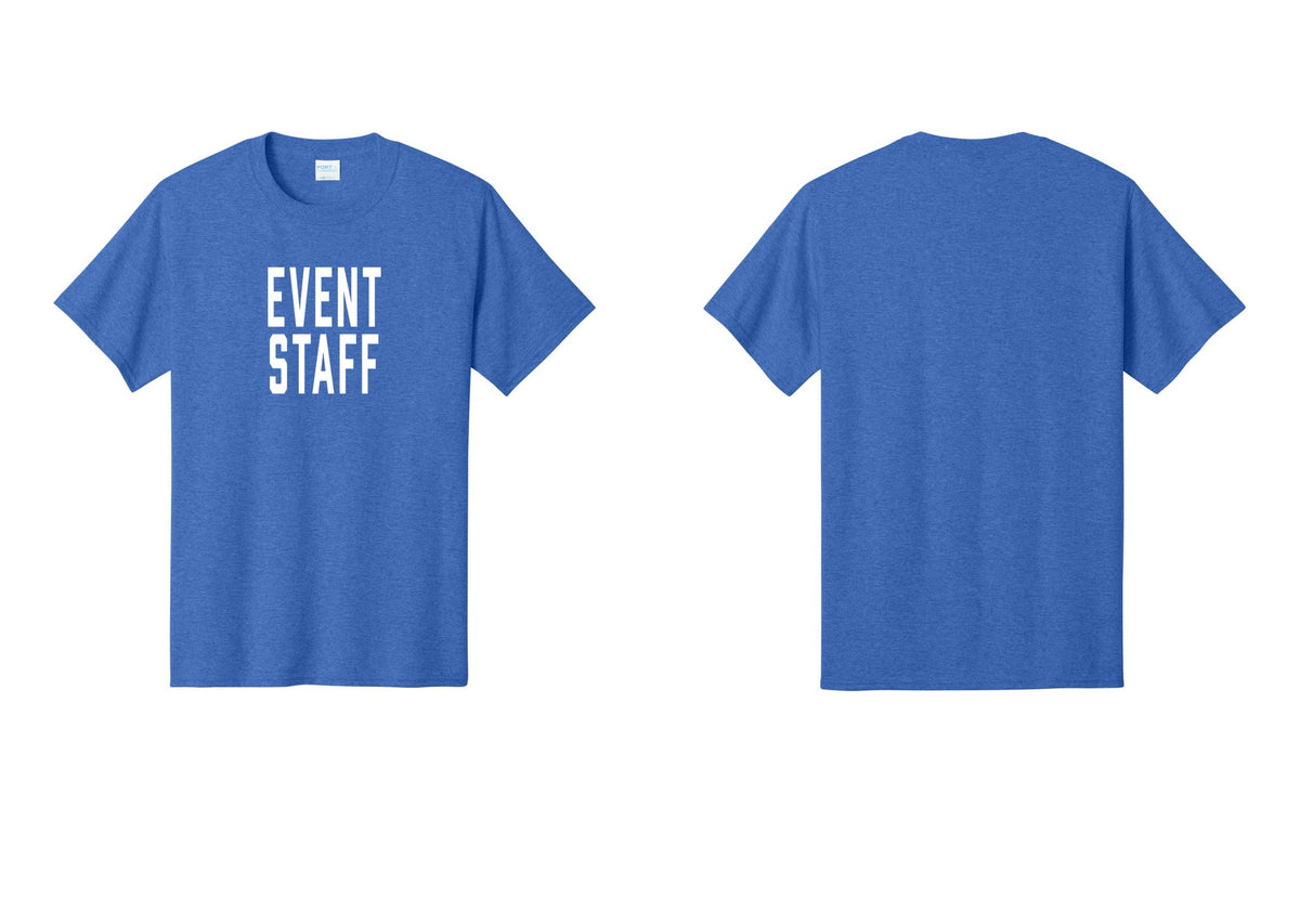 NYC Factory Event Staff T-Shirt, Condensed Lettering - Front Only - Heather Royal
