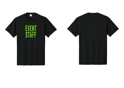 NYC Factory Event Staff T-Shirt, Condensed Lettering - Front Only - Black / Neon