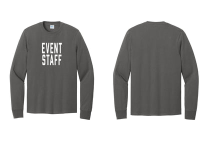 NYC Factory Event Staff Cotton Long Sleeve T-Shirt (Classic) - Front Only - Charcoal