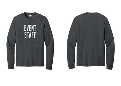 NYC Factory Event Staff Cotton Long Sleeve T-Shirt (Classic) - Front Only - Dark Heather Grey