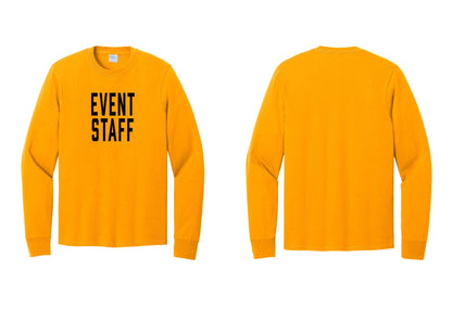 NYC Factory Event Staff Cotton Long Sleeve T-Shirt (Classic) - Front Only - Gold