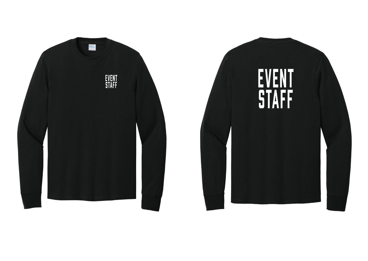 NYC Factory Event Staff Cotton Long Sleeve T-Shirt (Classic) - Chest + Back - Black