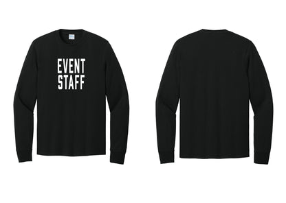 NYC Factory Event Staff Cotton Long Sleeve T-Shirt (Classic) - Front Only - Black