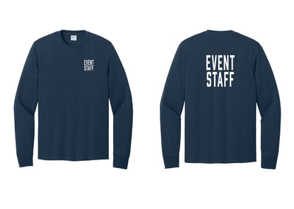 NYC Factory Event Staff Cotton Long Sleeve T-Shirt (Classic) - Chest + Back - Navy