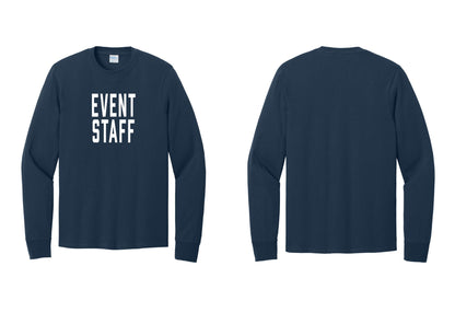 NYC Factory Event Staff Cotton Long Sleeve T-Shirt (Classic) - Front Only - Navy