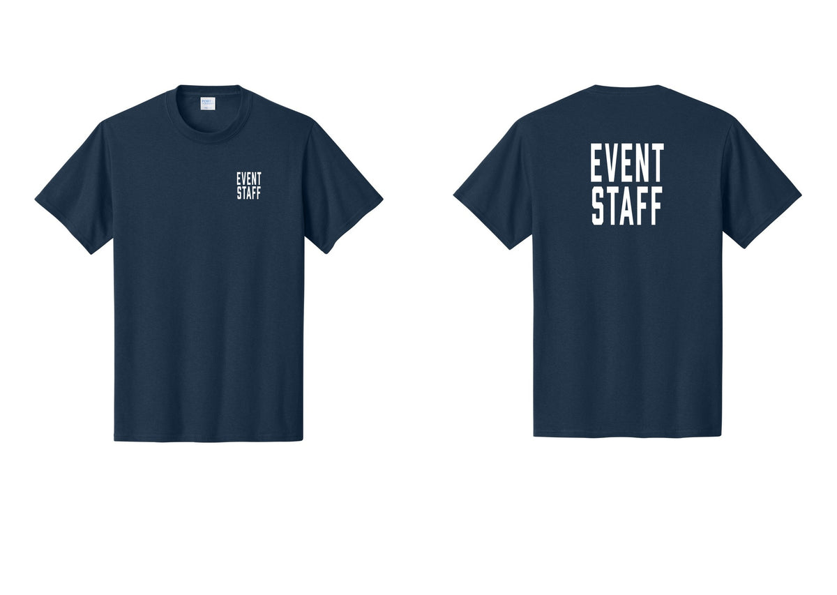 NYC Factory Event Staff T-Shirt, Condensed Lettering - Chest + Back - Navy