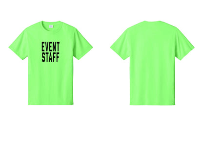 NYC Factory Event Staff T-Shirt, Condensed Lettering - Front Only - Neon Green
