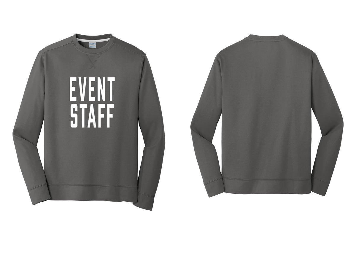 NYC Factory Event Staff Performance Fleece Crewneck Sweatshirt (Classic) - Front Only - Charcoal