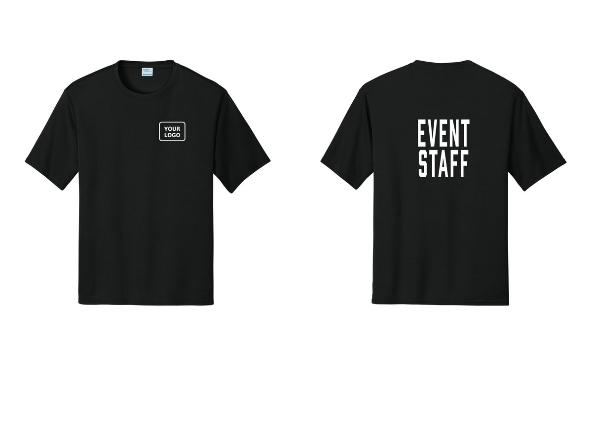 NYC Factory Custom Logo Event Staff Performance T-Shirt (Classic) - Your Logo + Back - Black