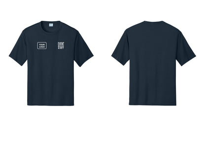 NYC Factory Custom Logo Event Staff Performance T-Shirt (Classic) - EVENT STAFF + Your Logo - Navy