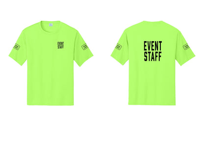 NYC Factory Custom Logo Event Staff Performance T-Shirt (Classic) - Chest + Back + Your Logo Sleeves - Neon Green