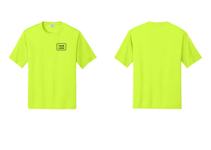NYC Factory Custom Logo Event Staff Performance T-Shirt (Classic) - Your Logo Only - Neon Yellow